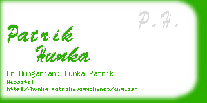 patrik hunka business card